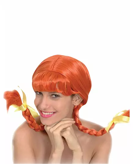 Redhead pigtail wig for women