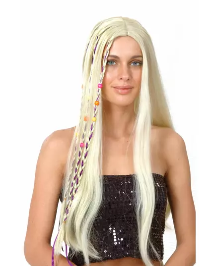 Blond hippieparykk for voksne