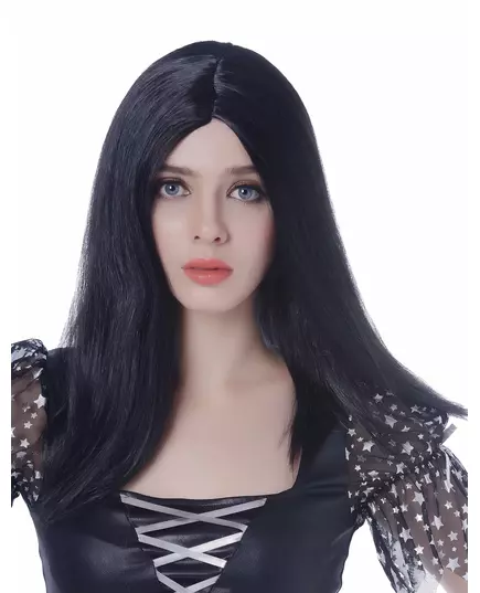 Long black wig for women - 45 cm