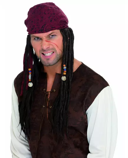 Piratparykk med dreadlocks for menn