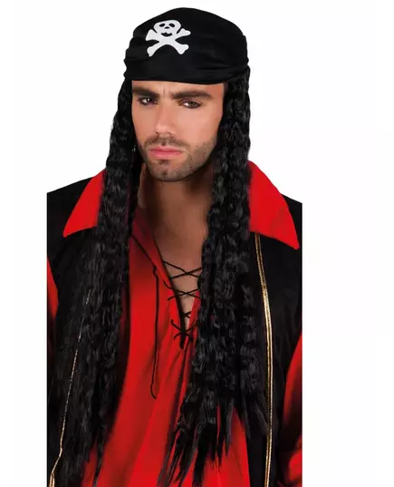 Voksen pirat bandana parykk