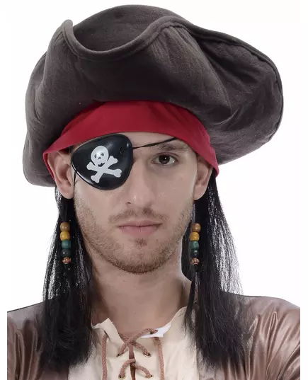 Men's pirate hat wig