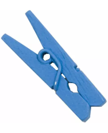 10 mini blå klesklyper i tre 2,5 cm