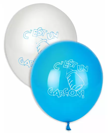 10 Det er en gutt! Blå og hvite ballonger 30 cm