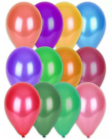 100 metalliske flerfargede ballonger 29 cm