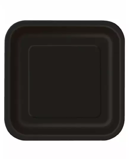 14 store svarte papptallerkener 22 cm