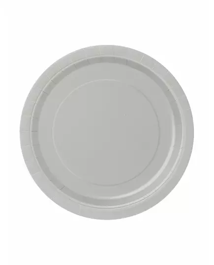 20 små sølvfargede papptallerkener 18 cm