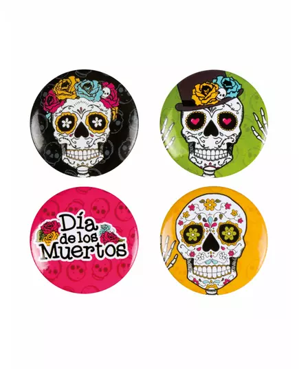4 Merker 3 cm Dia de los muertos