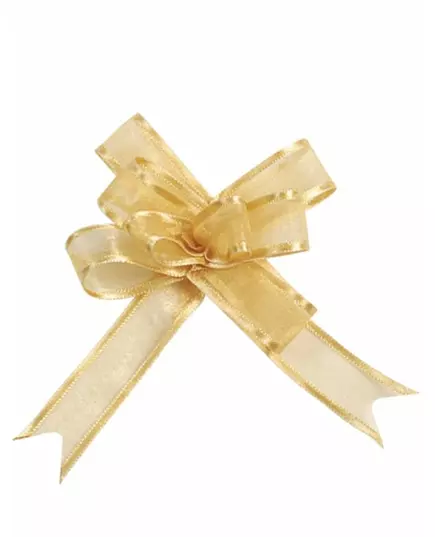 5 Mini gold organdy bow 16 mm