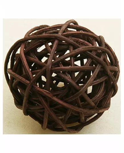6 brune flettede baller 3,5 cm