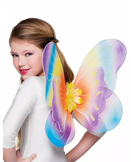 Flerfargede sommerfuglvinger 40 x 50 cm jente