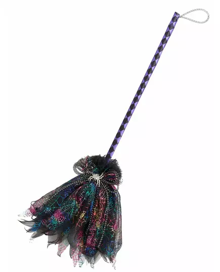 Metallic witch's broom 80cm adult