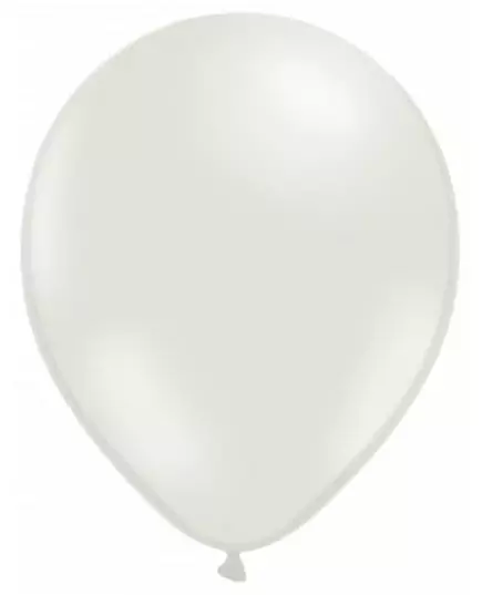 100 hvite metalliske perleballonger 29 cm