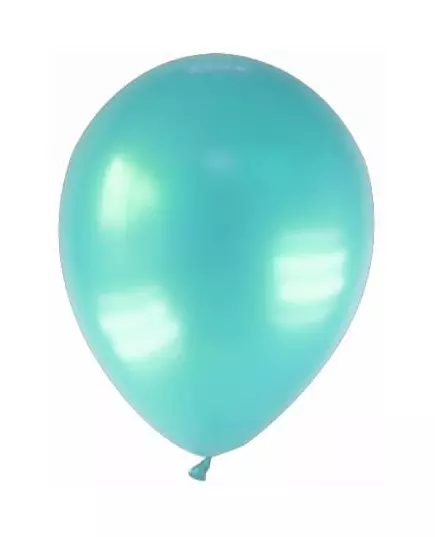 12 blågrønne metalliske ballonger 28 cm