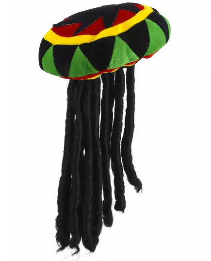 Fløyelsrastahatt med dreadlocks for voksne