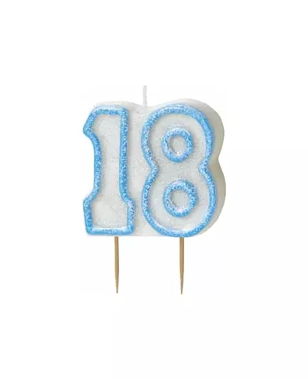 Blå alder 18 stearinlys