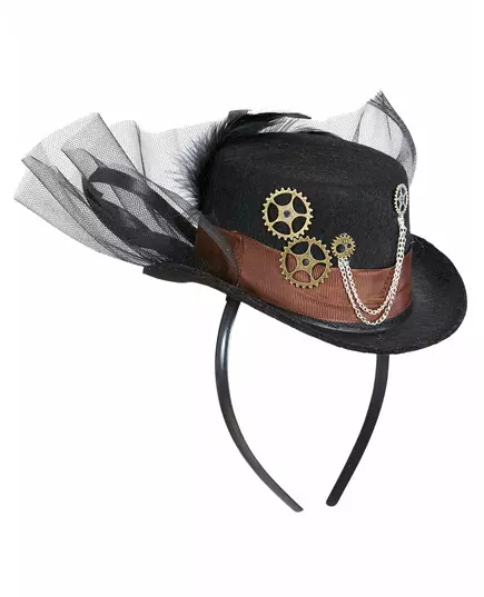 Voksen Steampunk Svart Slørhatt