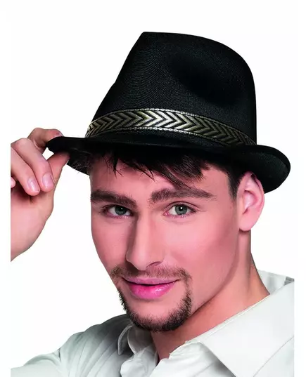 Svart trilby borsalinohatt for voksne