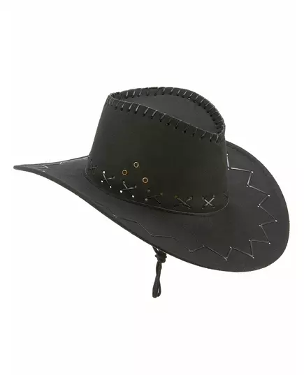 Adult black suede cowboy hat