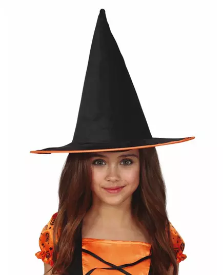 Witch hat with orange trim for children