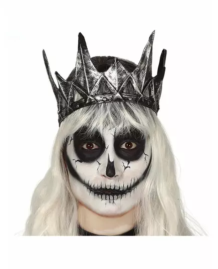 Adult Silver Latex Evil Queen Crown