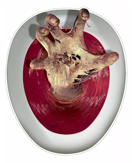 Zombie Hånd Toalettklistremerke Dekorasjon 30,5 x 43,2 cm