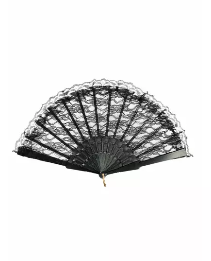 Black lace fan 24 cm adult