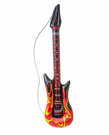 Oppblåsbar flammende rockgitar 105 cm