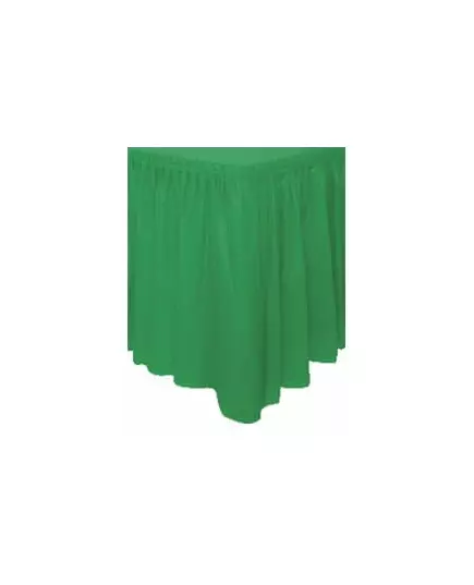 Emerald green plastic table skirt