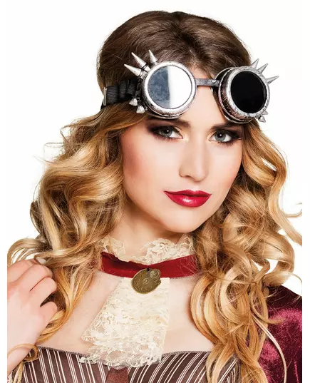 Silver Cyberpunk Goggles for Adults Steampunk
