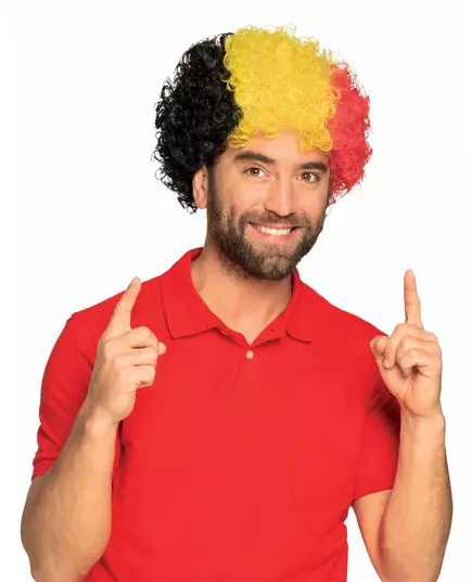 Belgisk voksen støttende afro-parykk