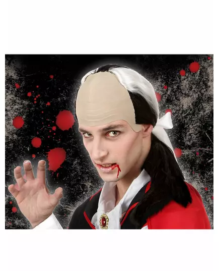 Halloween-vampyrparykk med hårfeste for menn