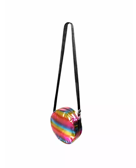 Regnbueholografisk rund crossbody-veske
