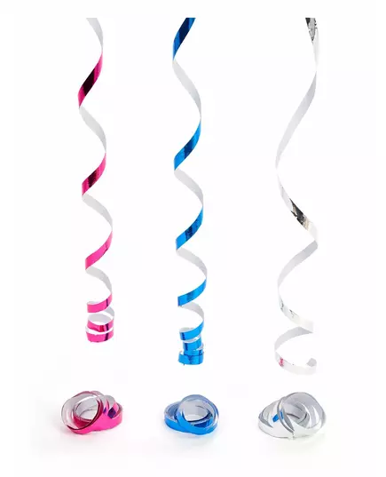 3 assorterte metalliske disco-fargede streamers