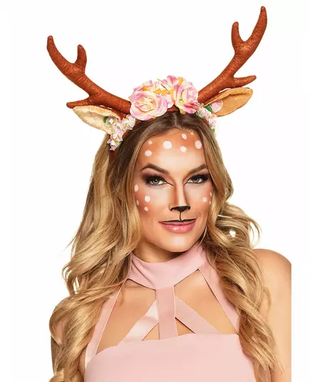 Hjortepannebånd med blomstermotiv til dame