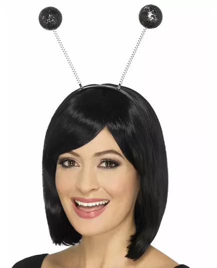 Adult black sequined ball headband