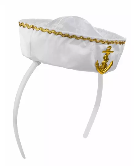 Women's white mini sailor hat headband