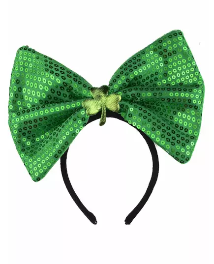 Adult green sequin bow headband