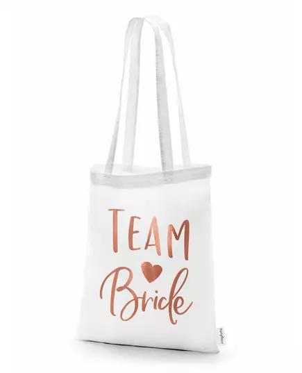 Team Bride tote bag hvit 42 x 39 cm
