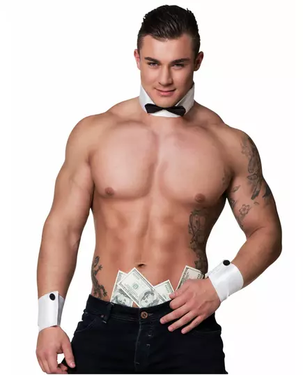 Sexy men's strip teaser neck warmer and cuffs