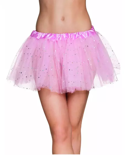 Rosa glitterstjerne-tutu til dame