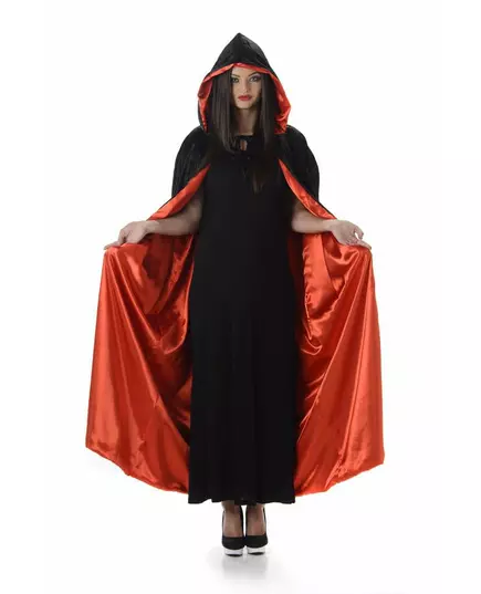 Adult Halloween Red and Black Hooded Cape
