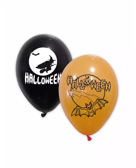 10 svarte og oransje Halloween-latexballonger 30 cm