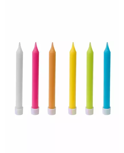 10 colored candles 8 cm