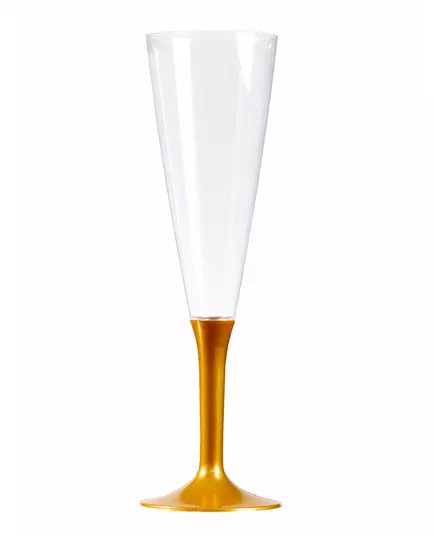 10 champagnefløyter à 150 ml med gullfot