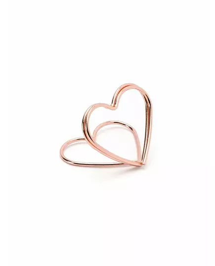 10 plassmarkører i rosa gull, hjerter 2,5 cm