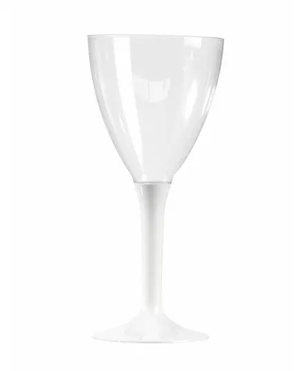 10 hvite plastvinglass