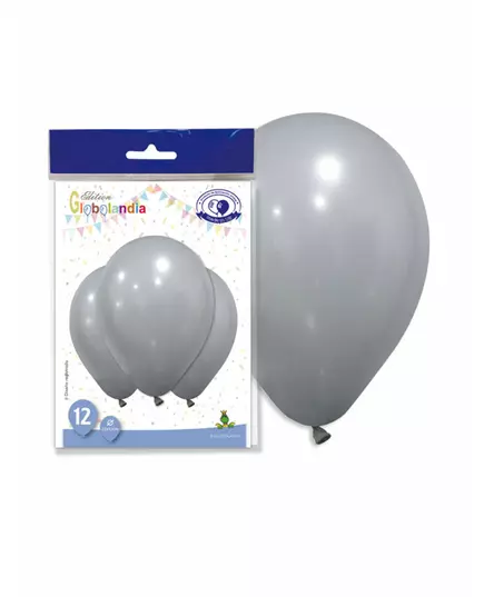 12 grå lateksballonger 28 cm