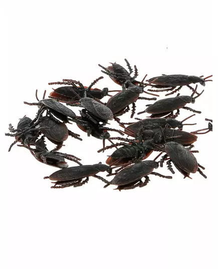 12 Black Cockroaches 6 cm Halloween