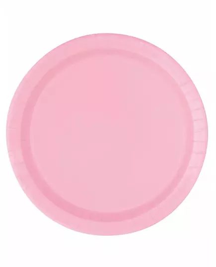16 Light Pink Paper Plates 21.9 cm